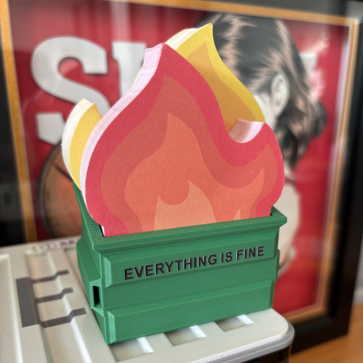 Dumpster Fire Meme Emotional Support Sticky Notes - Cute Office Desk Accessories - Funny White Elephant Gifts For Women Men Teacher