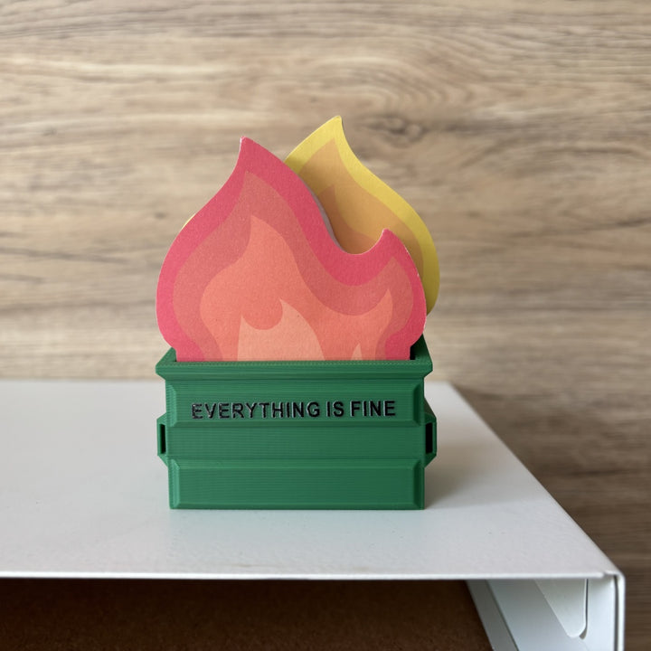 Dumpster Fire Meme Emotional Support Sticky Notes - Cute Office Desk Accessories - Funny White Elephant Gifts For Women Men Teacher