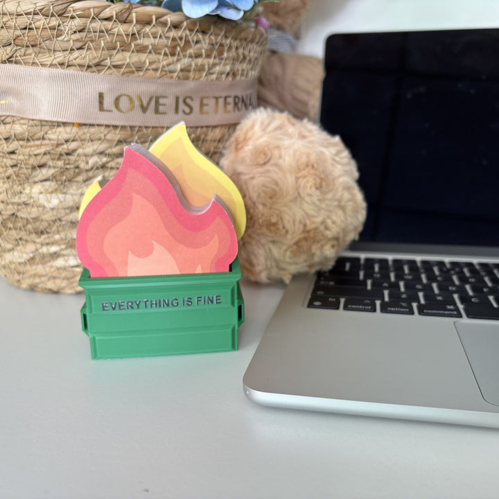 Dumpster Fire Meme Emotional Support Sticky Notes - Cute Office Desk Accessories - Funny White Elephant Gifts For Women Men Teacher