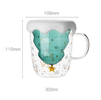 Snow Christmas Tree Design Double Wall Glasses