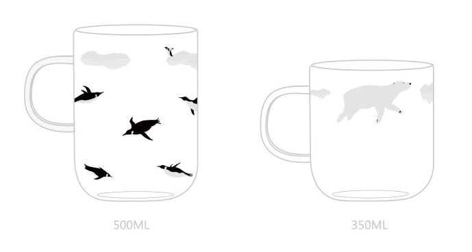 Glass polar series penguin polar bear