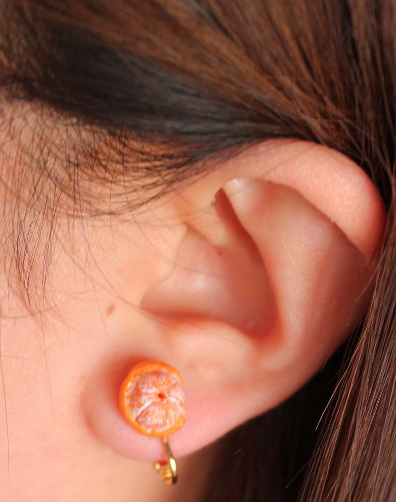 Peeled Orange Ear Stud