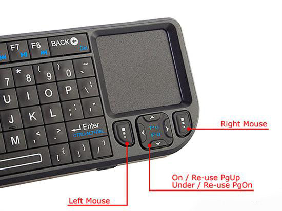 2.4G Wireless Mini Keyboard with Touchpad and Laser Pointer