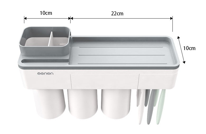 Automatic Toothpaste Dispenser Wash Cup Toothbrush Holder Set Wall Mount Stand