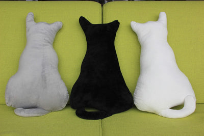 Cat Back View Throw Pillow Decorative Sofa Couch Cushion 17.7"