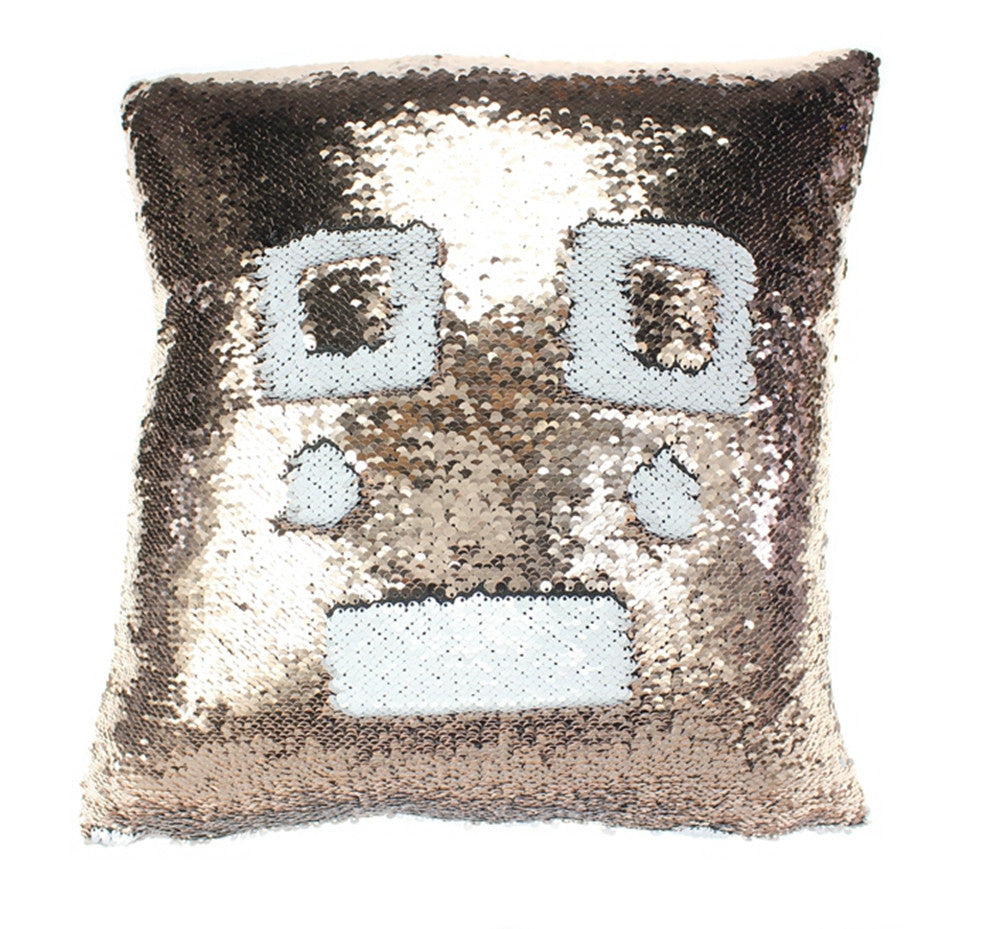 Mermaid Sequin Throw Pillows Drawing Decorative Cushion
