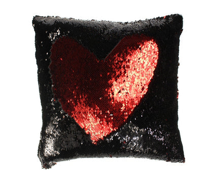 Mermaid Sequin Throw Pillows Drawing Decorative Cushion