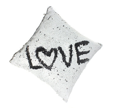 Mermaid Sequin Throw Pillows Drawing Decorative Cushion