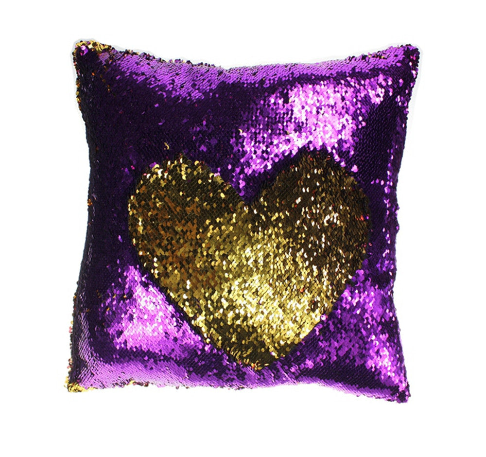 Mermaid Sequin Throw Pillows Drawing Decorative Cushion
