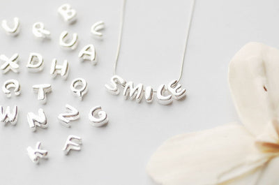 DIY Silver Letter Necklace with Your Name