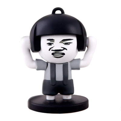 Funny Mushroom Head Change Face Emotion Expression Action Figure Stress Relieving Toy Keychain