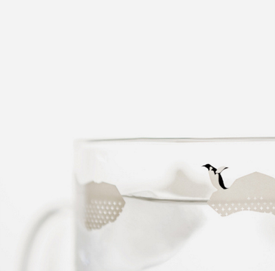 Glass polar series penguin polar bear