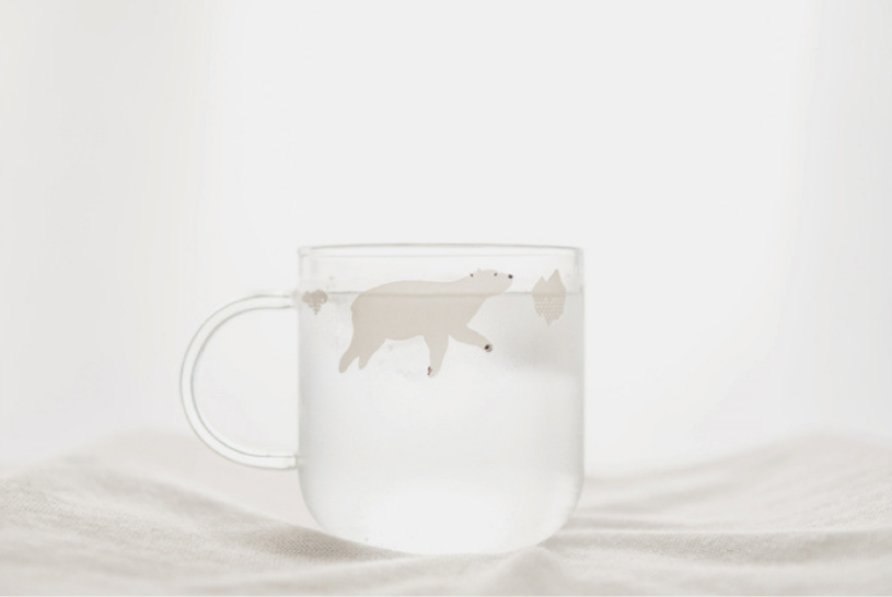 Glass polar series penguin polar bear
