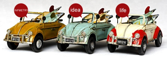 Handmade Antique Tin Model Car-Beetle Cabrio