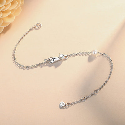 INFMETRY Cat Silver Bracelets Jewelry Birthday Gifts Ideas for Women Mom Her Girlfriend