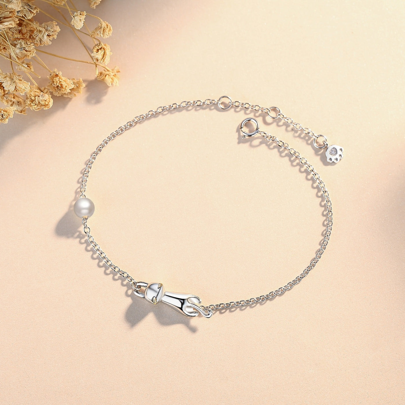 INFMETRY Cat Silver Bracelets Jewelry Birthday Gifts Ideas for Women Mom Her Girlfriend