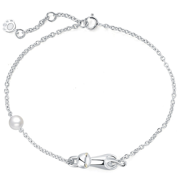 INFMETRY Cat Silver Bracelets Jewelry Birthday Gifts Ideas for Women Mom Her Girlfriend