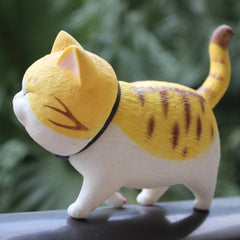 Mini Wooden Cat Figure for Desk Office, Cat Figures for Cat  Lovers,Sculpture Desk Ornament Gifts for Boys Girls Kids