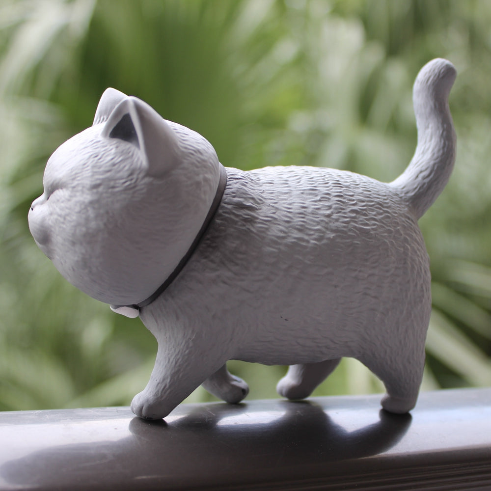 Mini Wooden Cat Figure for Desk Office, Cat Figures for Cat  Lovers,Sculpture Desk Ornament Gifts for Boys Girls Kids