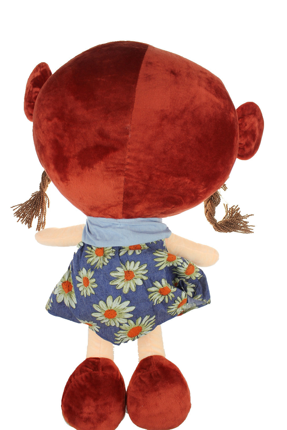 Adorable Cloth Doll, 23" with Removable Clothing, Embroidered Facial Features, Brown Hair Bangs Girl