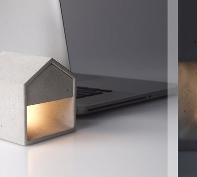 Concrete House Small Night Light
