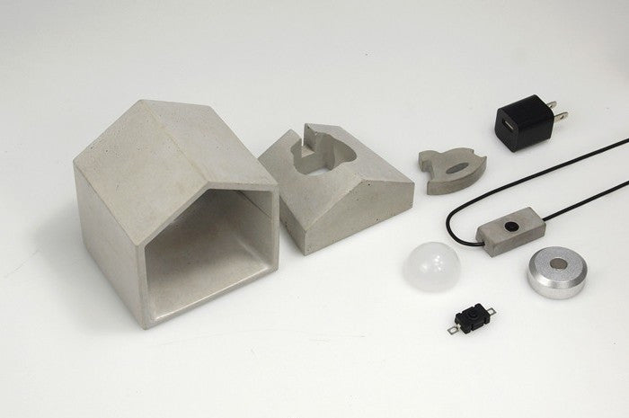 Concrete House Small Night Light
