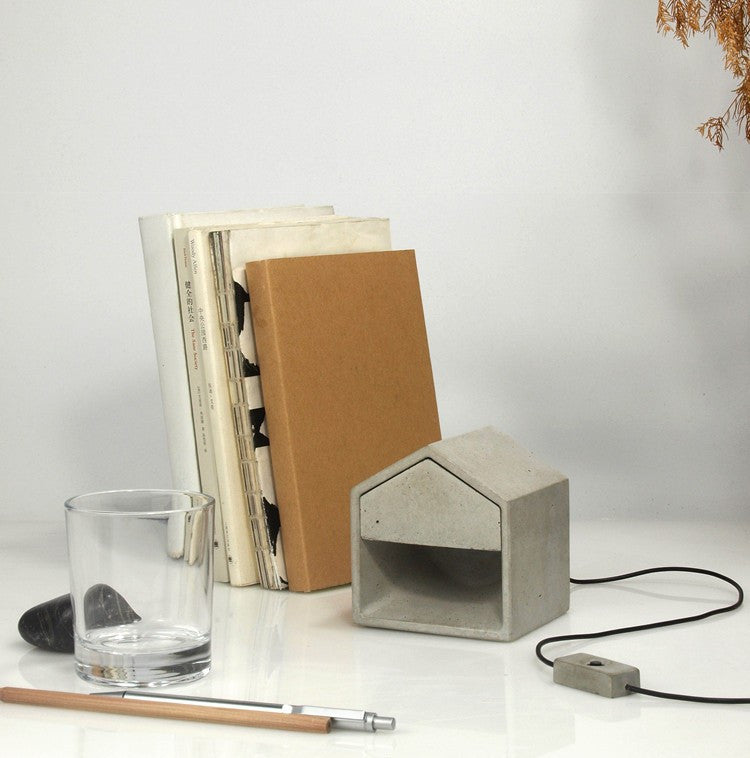 Concrete House Small Night Light