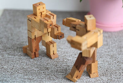 Wooden Transformer Cube Robot