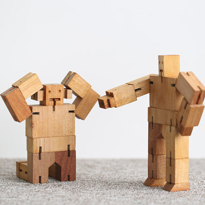Wooden Transformer Cube Robot