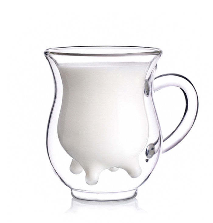 Cow Udder Shaped Pitcher Milk Glass Cup
