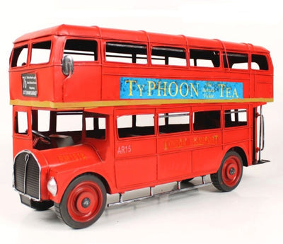 Handmade Antique Tin Model Car-1905 London Double Decker Bus